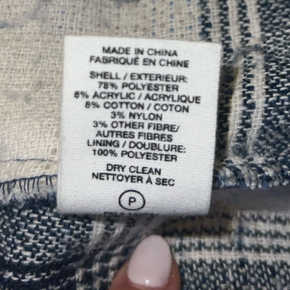 Avec Les Filles Plaid Shacket Relaxed Blue White Shirt Jacket size XS - Picture 9 of 10